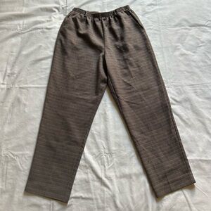 Alfred Dunner Men's Brown Patterned Dress Pants